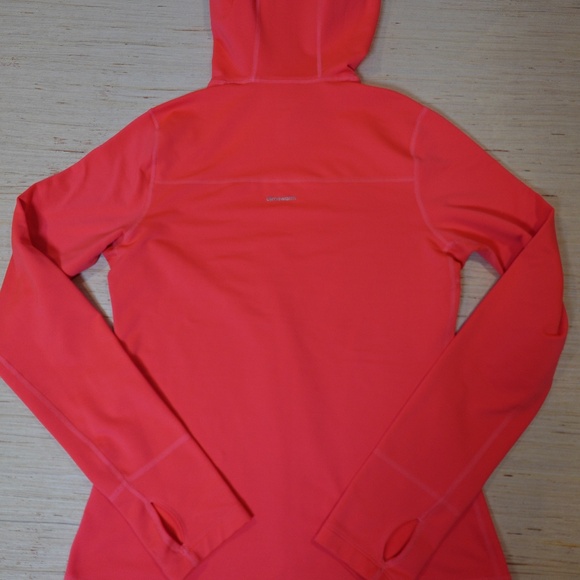 Adidas Women’s ClimaWarm Hoodie Small Coral Pink Long Sleeve Thumbholes - Picture 3 of 6